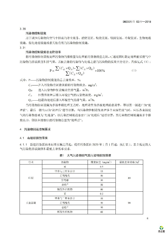 浙江省杭州市重點(diǎn)工業(yè)企業(yè)揮發(fā)性有機(jī)物排放標(biāo)準(zhǔn)DB3301T0277-2018